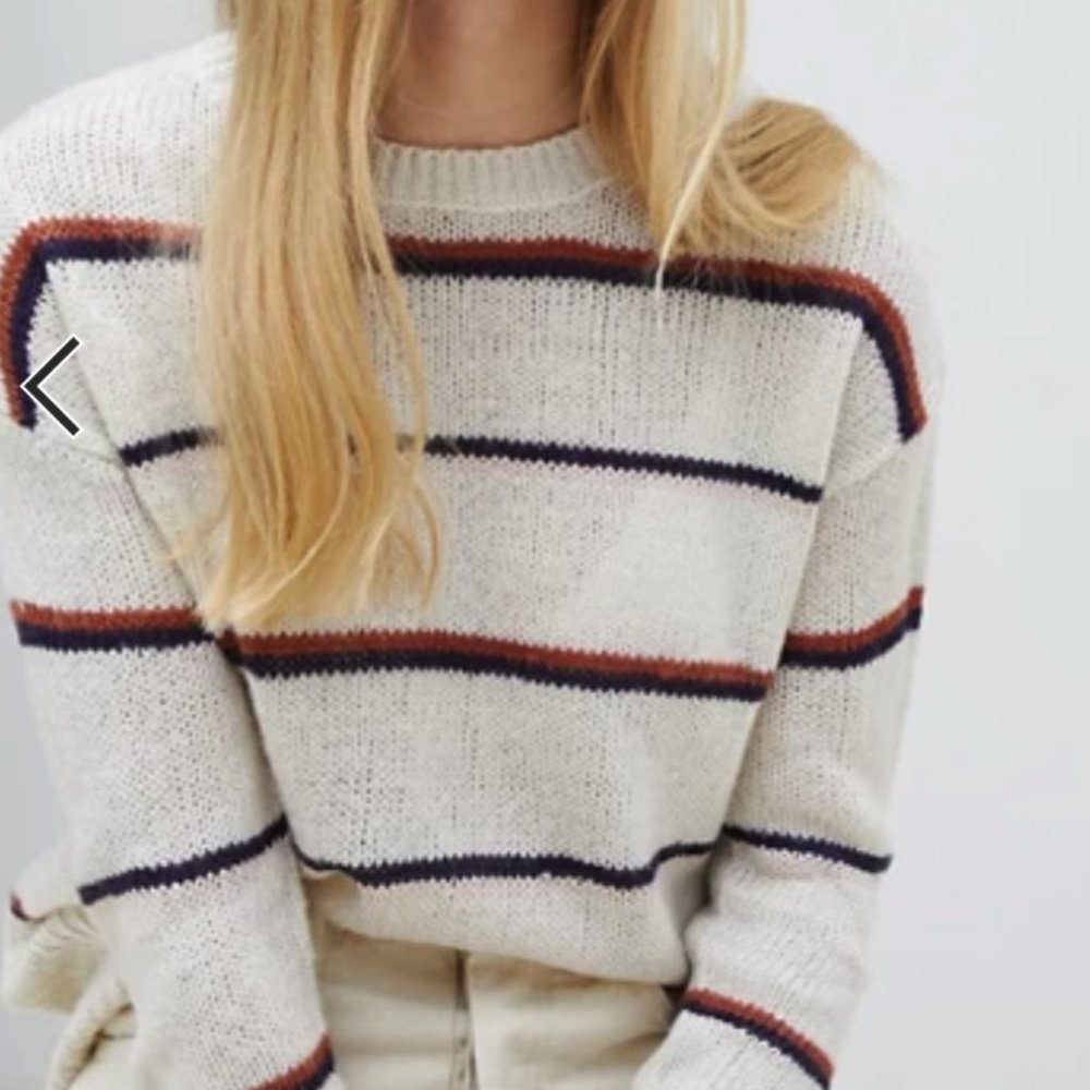 New Look Cream Striped Sweater